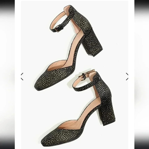 Madewell the Dove Sandal in Metallic Dot Calf Half Block High Heel Women's 10 - Picture 2 of 14